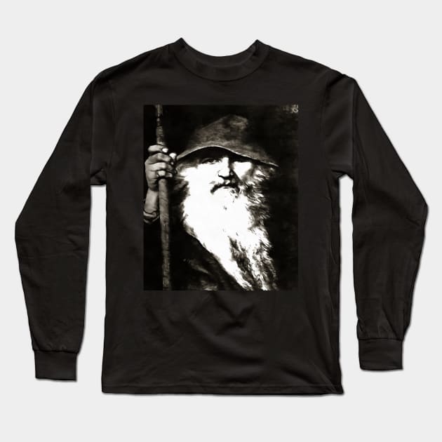 Scandinavian God Odin The Wanderer Long Sleeve T-Shirt by taiche